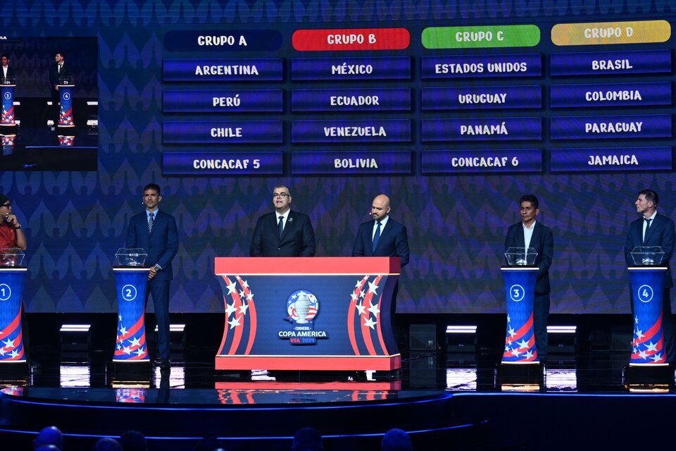 Quedaron conformados los cuatro grupos de la Copa América Estados Unidos 2024 (Fuente: AFP)
