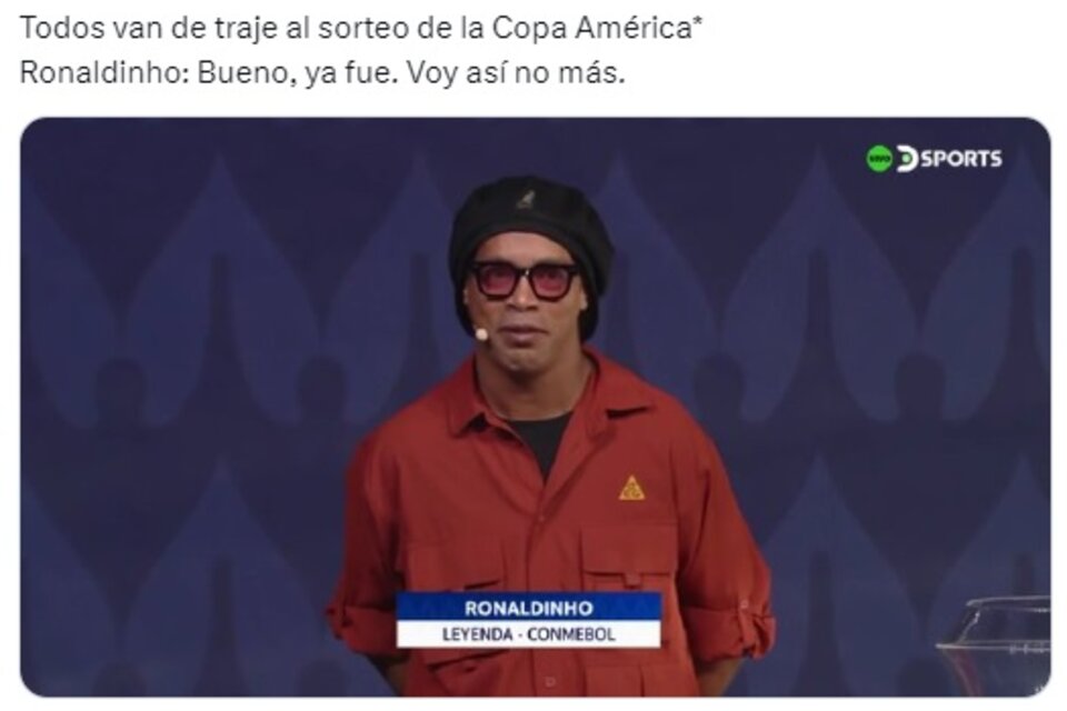 La "pilcha" de Ronaldinho, una de las cosas más comentadas en las redes.