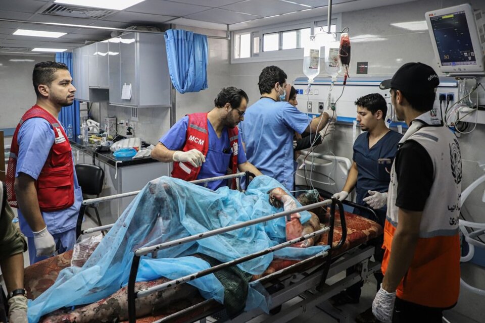 El Hospital Al Ahli es el único que funciona en el norte de Gaza, con 250 pacientes hospitalizados. (Fuente: Xinhua)