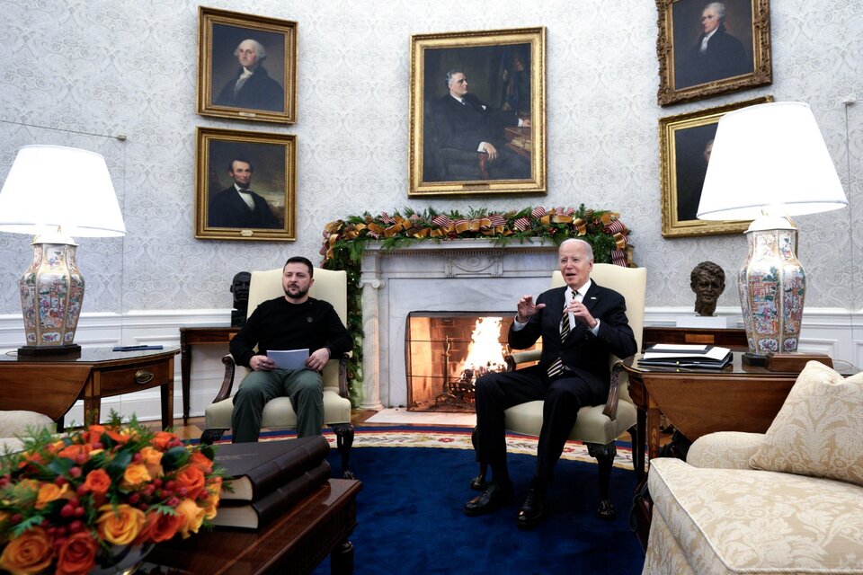 Zelenski y Biden se reuieron en la Casa Blanca. (Fuente: EFE)