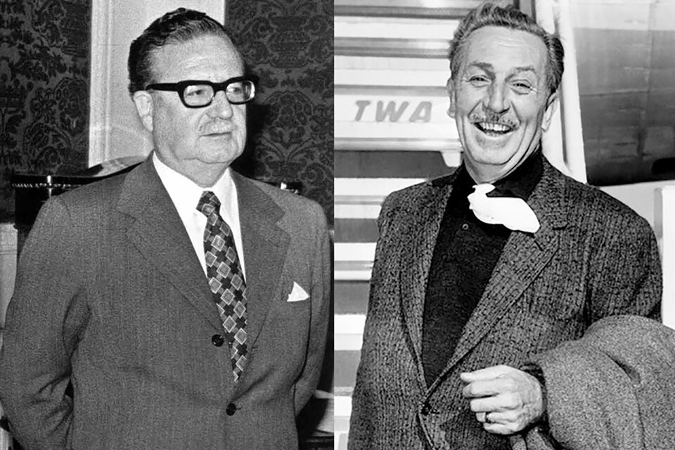 El expresidente de Chile, Salvador Allende, y Walt Disney, el creador del imperio.