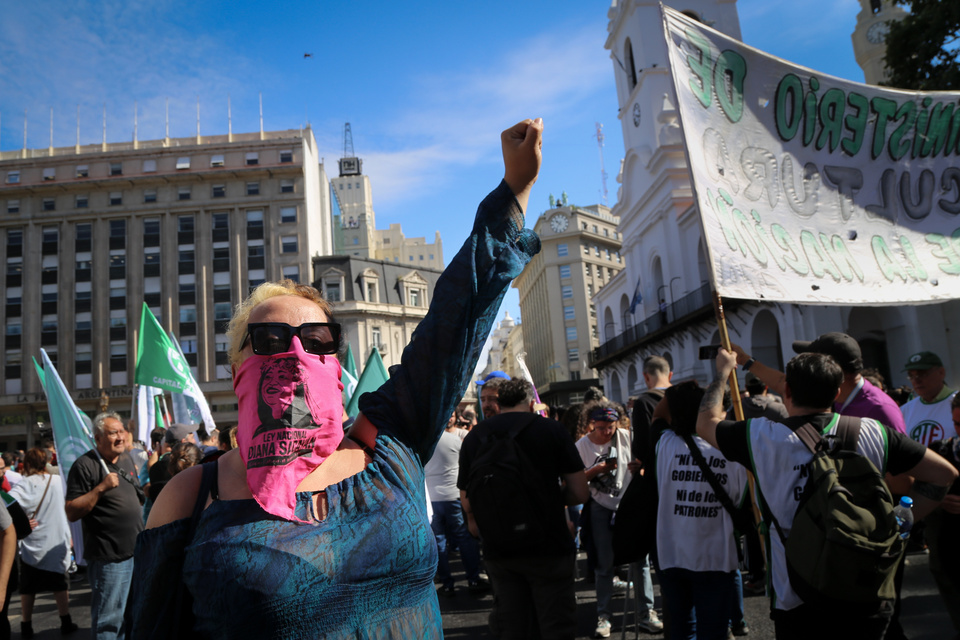 Al final, en la marcha del 20 de diciembre quienes cortaron la calle fueron fuerzas de Seguridad y Gendarmería. (Fuente: Jose Nico)