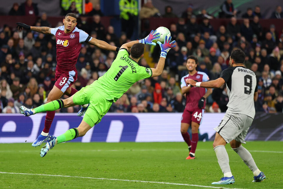Vuela el Dibu Martínez: le hicieron dos goles en los últimos cuatro juegos (Fuente: Prensa Aston Villa)