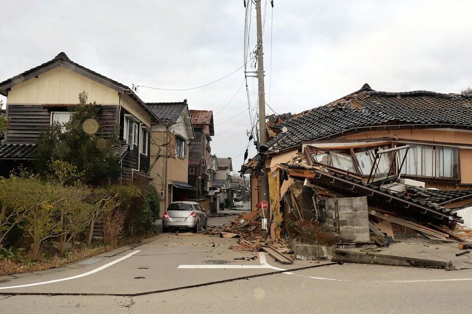 Viviendas destrozadas por el terremoto en Japón. (Fuente: AFP)