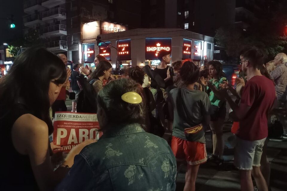 Medrano y Corrientes, uno de los puntos de concentración de la noche de protestas.