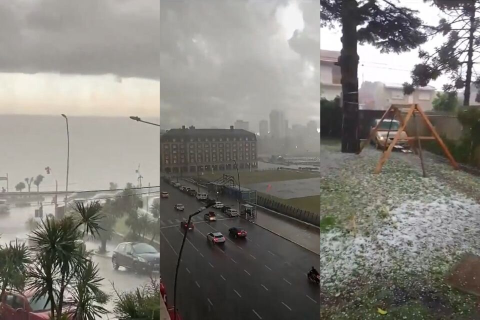 El SMN advirtió el temporal de lluvia, viento y granizo en Mar del Plata.