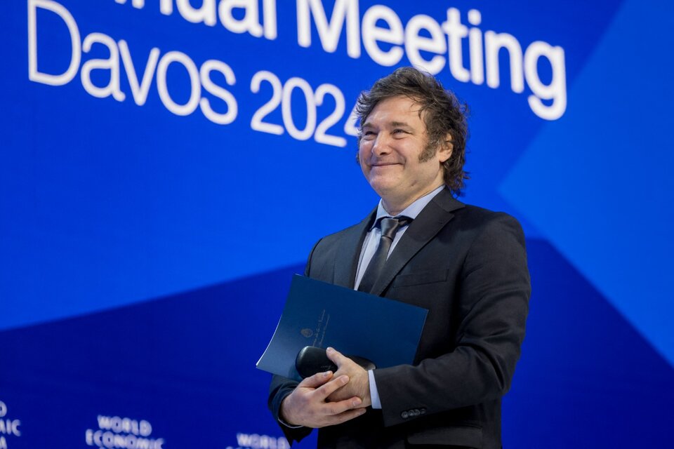 Javier Milei en Davos (Fuente: AFP)