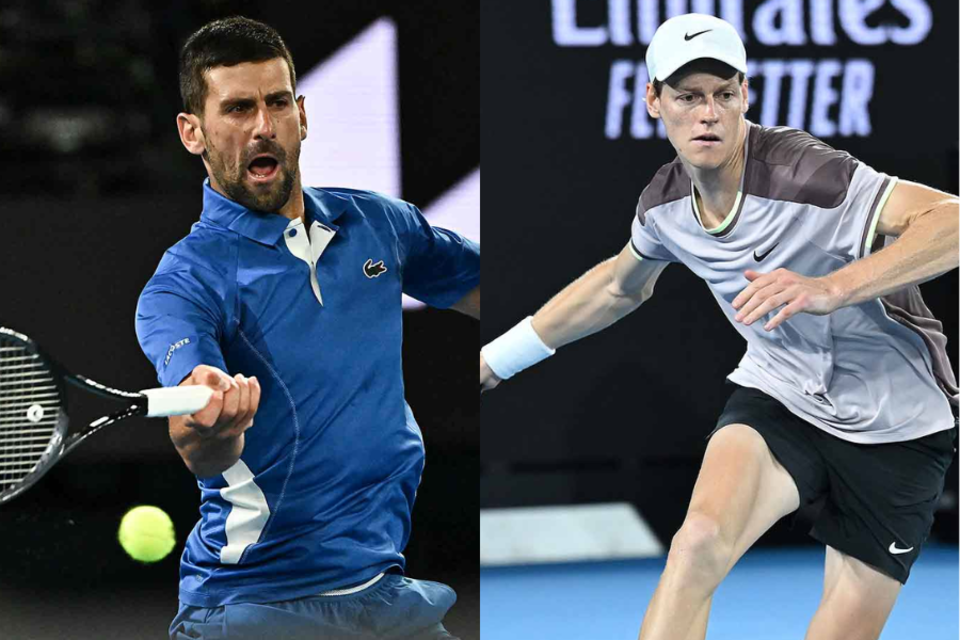 Novak Djokovic y Jannik Sinner. (Fuente: AFP)