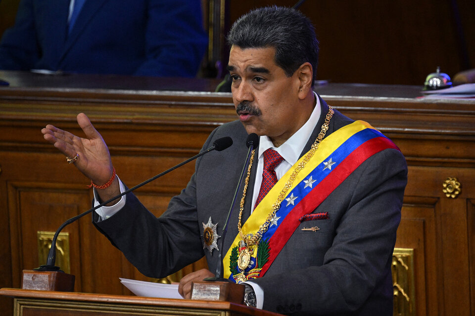 Nicolás Maduro, presidente de Venezuela, en la Asamblea Nacional. (Fuente: AFP)