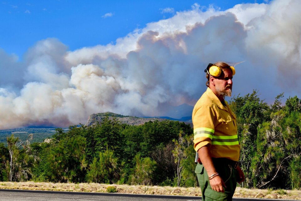 El fuego sigue activo: las fotos más impresionantes del incendio en el Parque Nacional Los Alerces (Fuente: Télam)
