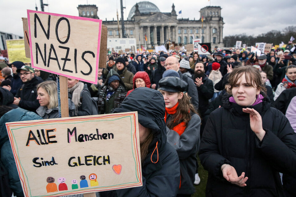 La protesta antinazi en Berlin. (Fuente: AFP)