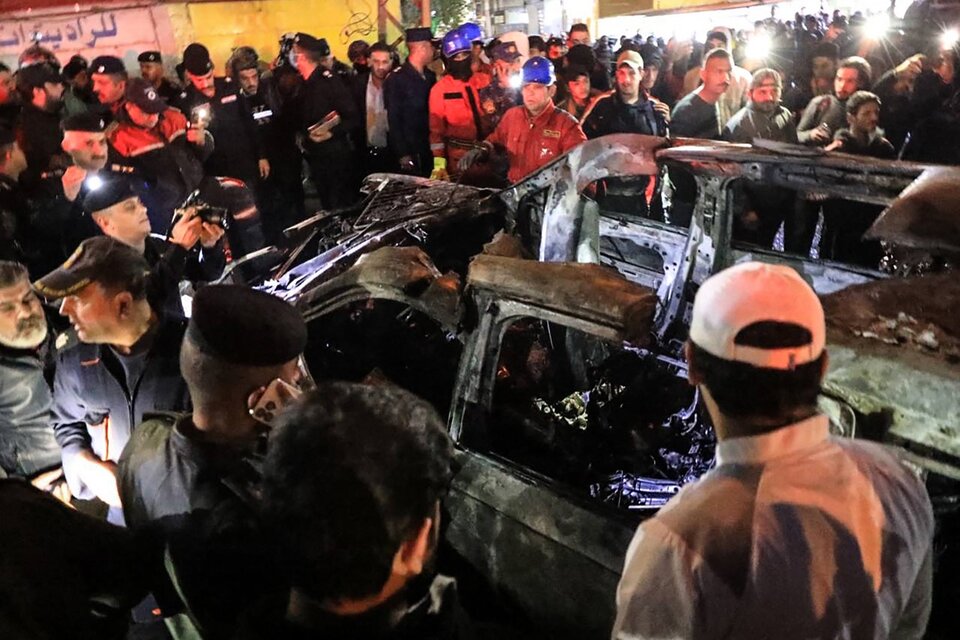 El auto de los tres miembros de la milicia proiraní en Bagdad. (Fuente: AFP)