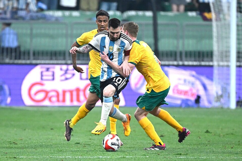 La Selección jugó en China en junio del año pasado. Fue 2-0 sobre Australia con Messi endemoniado (Fuente: AFP)