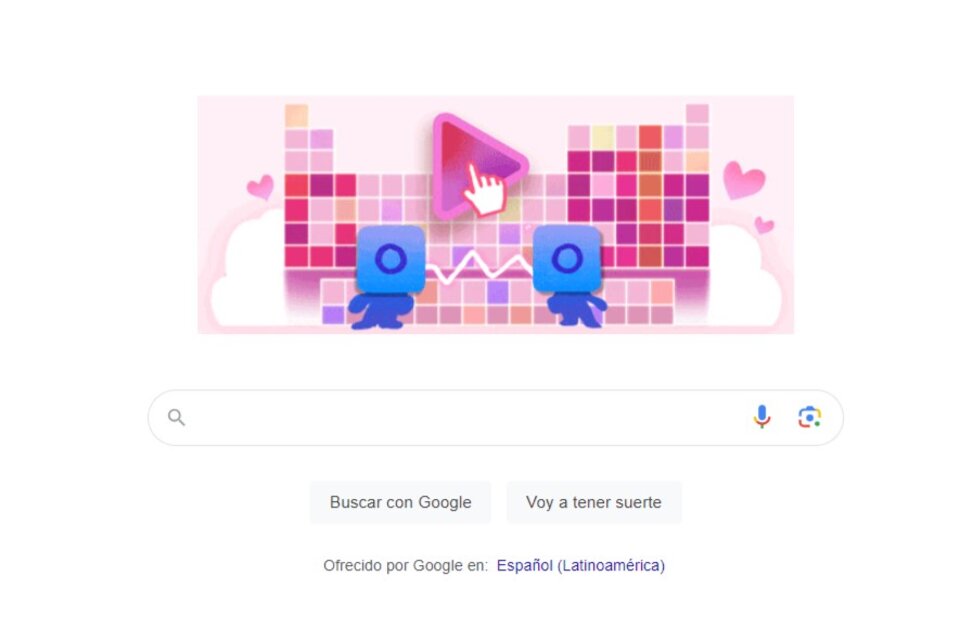 Cómo es el doodle interactivo de Google por el Día de San Valentín.
