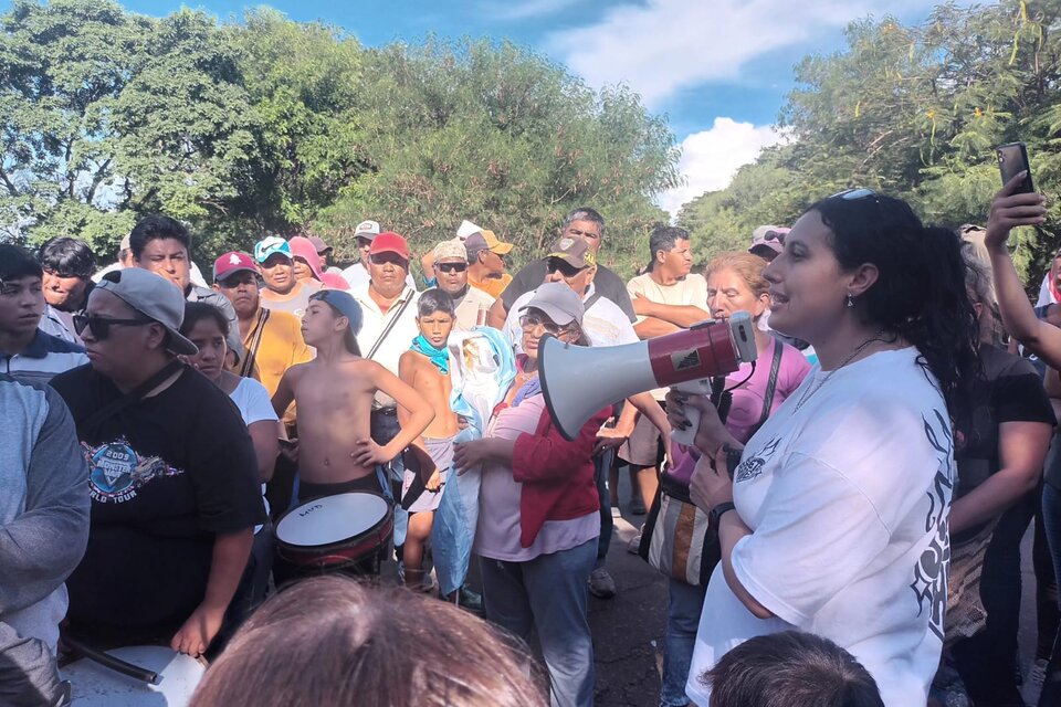 Ana Guerrero en la protesta por el agua. 