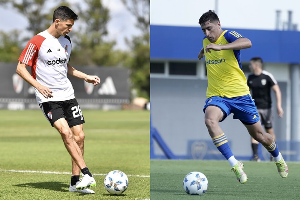 Nacho Fernández y Miguel Merentiel, dos fijas para jugar el domingo (Fuente: Prensa River y Boca)