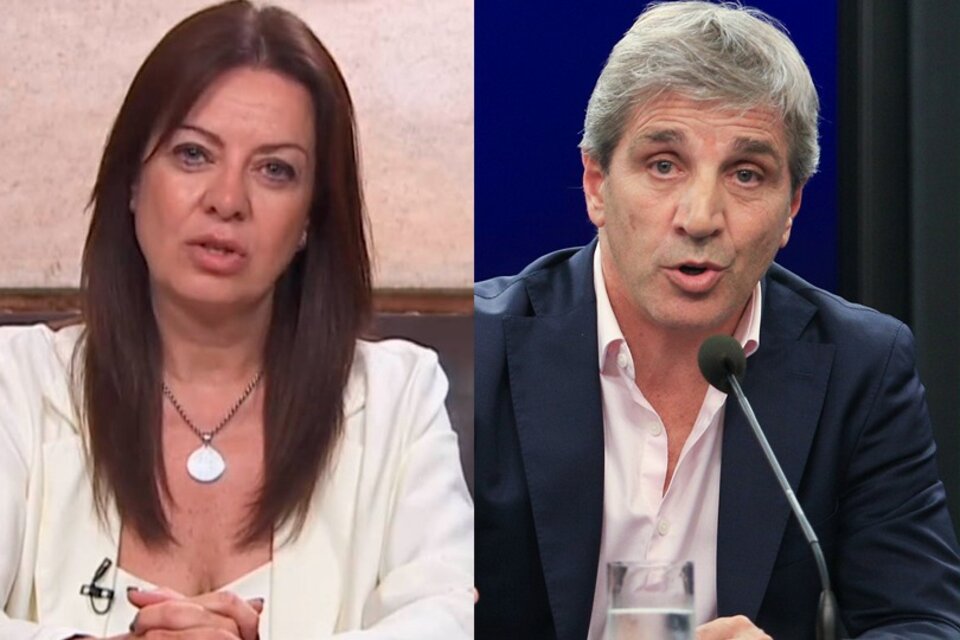 La ministra de Capital Humano, Sandra Pettovello; y el ministro de Economía, Luis Caputo.