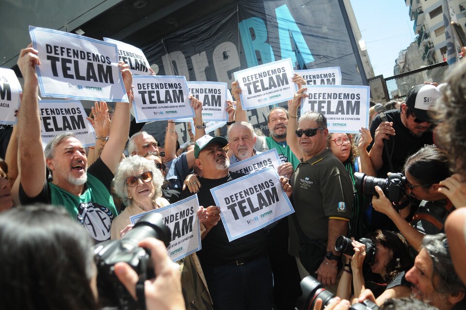 La decisión del Gobierno de cerrar Télam fue repudiada por figuras de diferentes ámbitos. (Fuente: Guadalupe Lombardo)