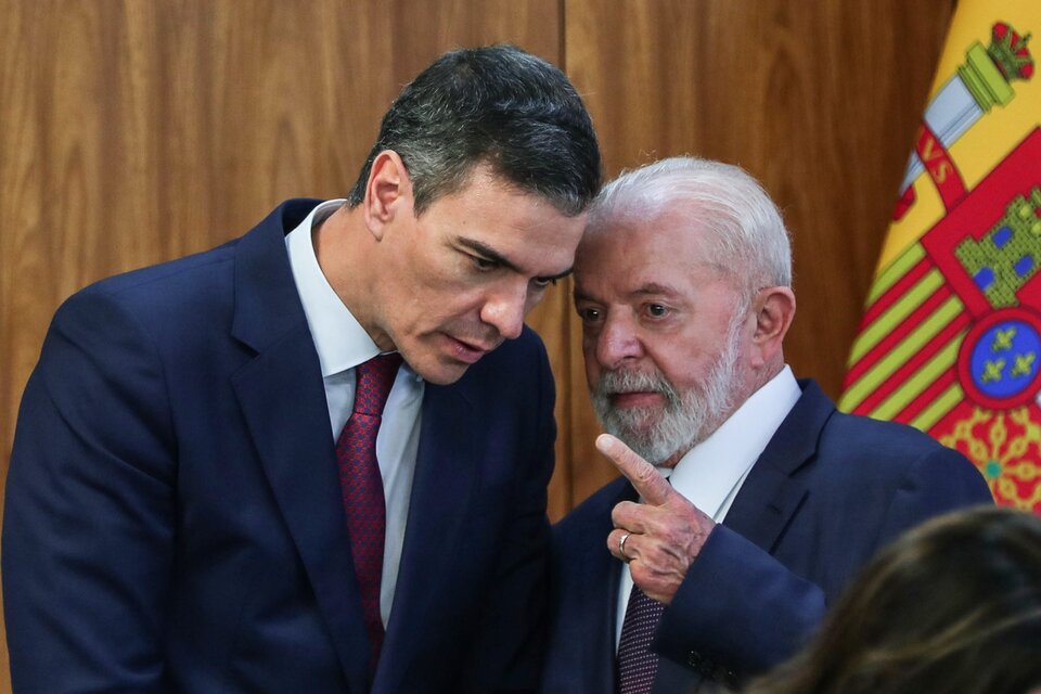 Lula y Pedro Sánchez en Brasilia. (Fuente: EFE)