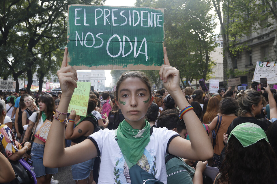 El viernes, una multitud de mujeres y disidencias reclamó un freno a la avanzada antiderechos. (Fuente: Leandro Teysseire)