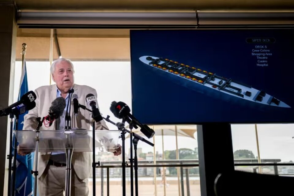 Clive Palmer reflota los planes del Titanic II 10 años después del primer anuncio. Imagen: @Biancadamarchi.