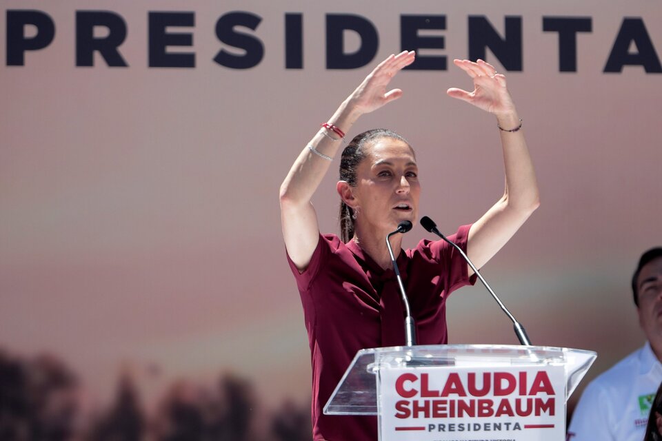  Claudia Sheinbaum participa en un acto público  en la ciudad de Morelia.  (Fuente: EFE)