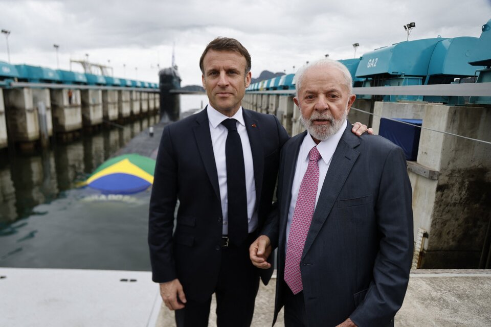 Lula y Macron inauguraron un submarino construido en Brasil con tecnología francesa (Fuente: AFP)