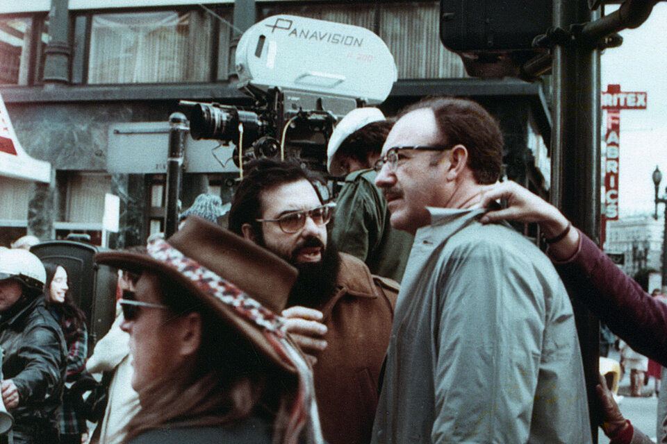 Coppola y Gene Hackman en el rodaje de "La conversación".