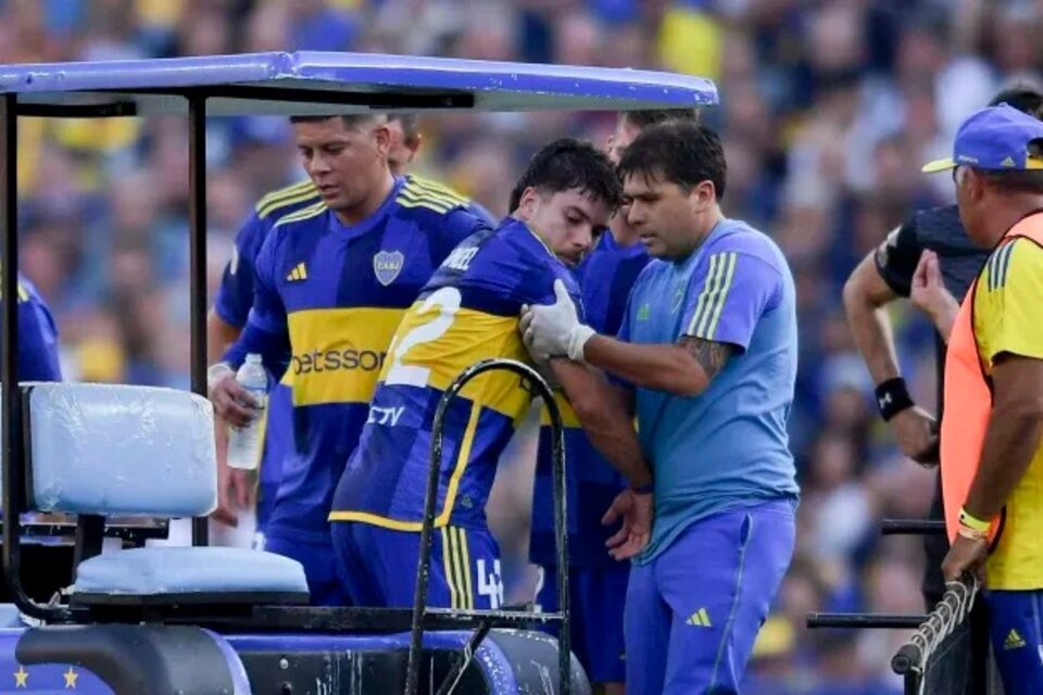Lucas Blondel salió lesionado en el partido ante San Lorenzo (Fuente: AFP)