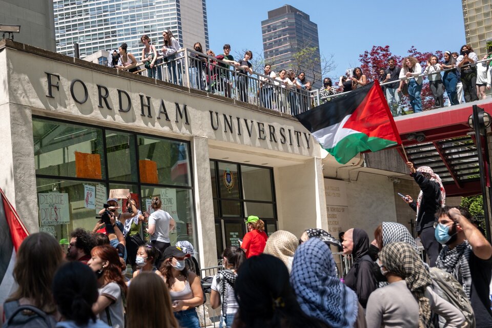 La bandera de Palestina flamea en Nueva York (Fuente: AFP)