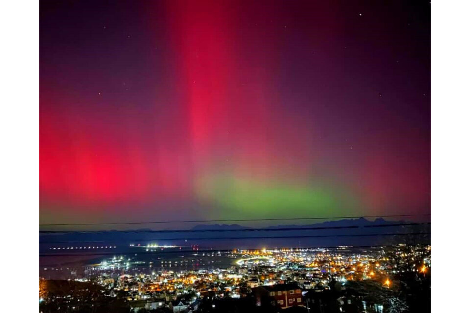Se registraron auroras australes en Ushuaia