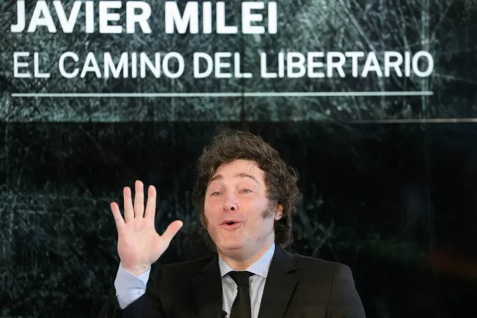 Javier Milei durante la presentación de su libro en Madrid.