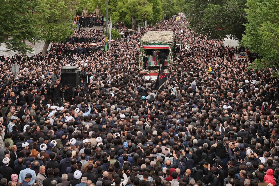 El funeral de Raisi en Tabriz. (Fuente: AFP)