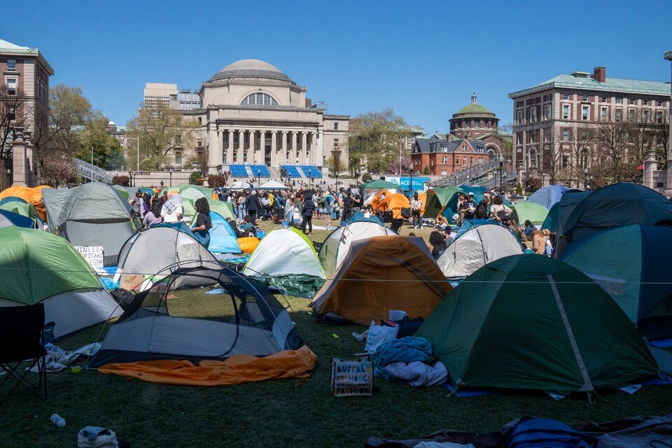 Acampes contra la guerra en la Universidad de Columbia 