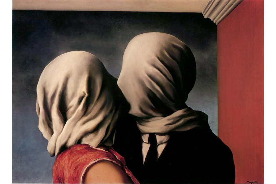 Les Amants, cuadro de Magritte  (1928, MoMA, Nueva York).