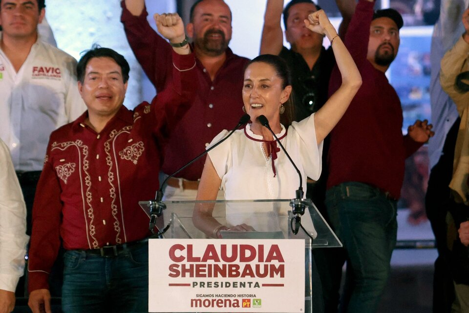 Sheinbaum cerro su campaña frente a una multitud (Fuente: AFP)