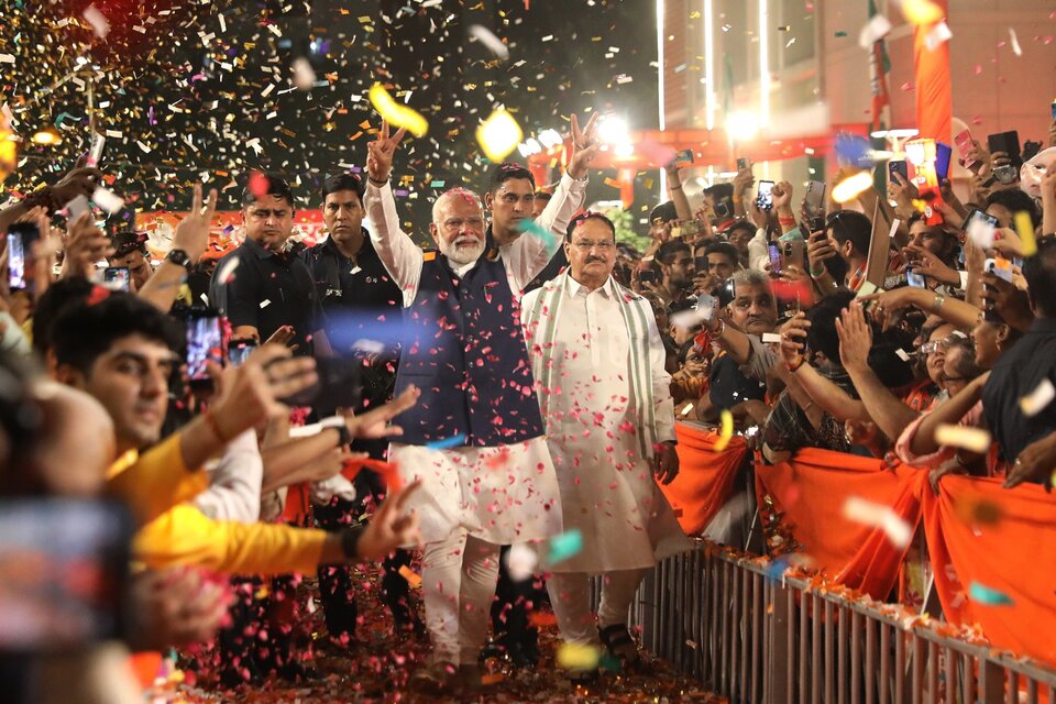 Modi se proclamó ganador en la India