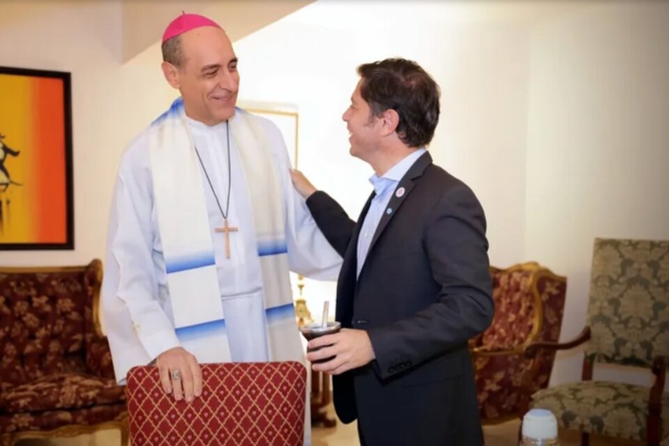 Kicillof con Víctor Fernández, ex arzobispo de La Plata y hoy un colaborador del Papa.