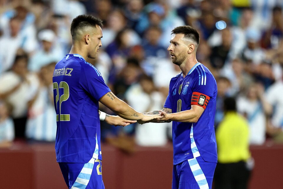 Lautaro y Messi, goleadores de la noche (Fuente: AFP)