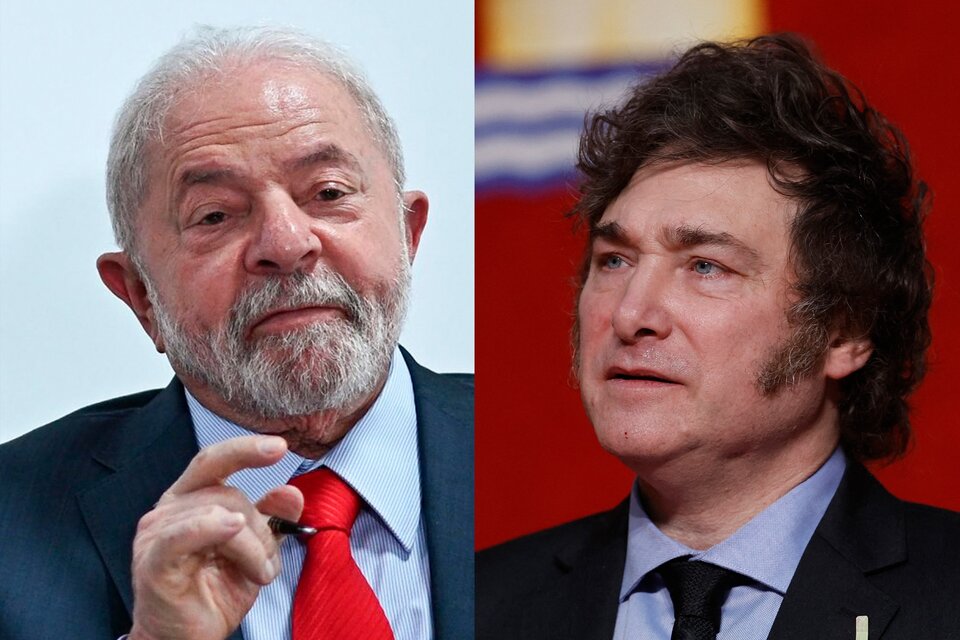 El presidente de Brasil, Lula da Silva, y el mandatario argentino, Javier Milei.