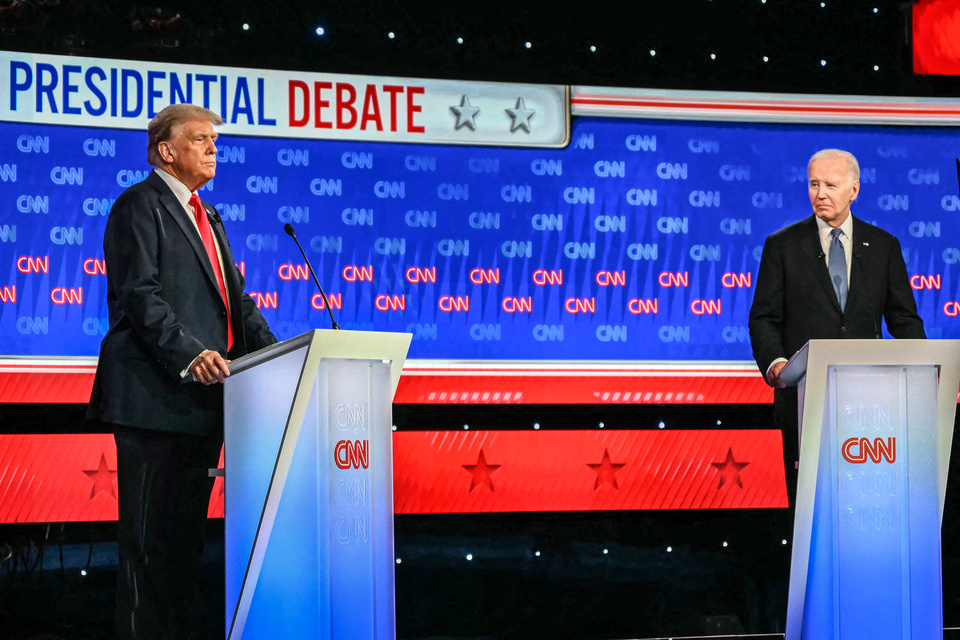 Trump y Biden debaten en Atlanta. (Fuente: AFP)