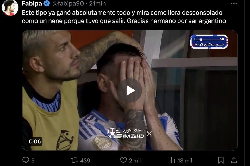 El ingenio de los hinchas en la final de Argentina-Colombia en las redes sociales (Fuente: Captura de pantalla/X)