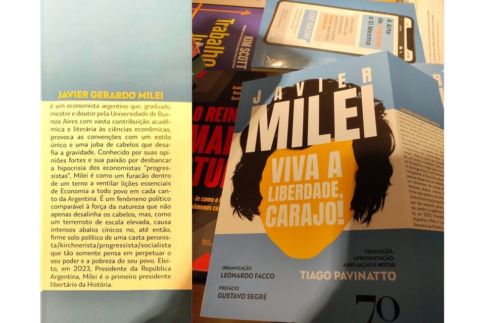 El libro que halló Pablo Alabarces, con Milei como graduado y doctorado en la UBA.  (Fuente: Twitter Pablo Alabarces)