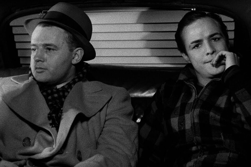 Rod Steiger y Marlon Brando en "Nido de ratas" ("On the Waterfront", 1954).