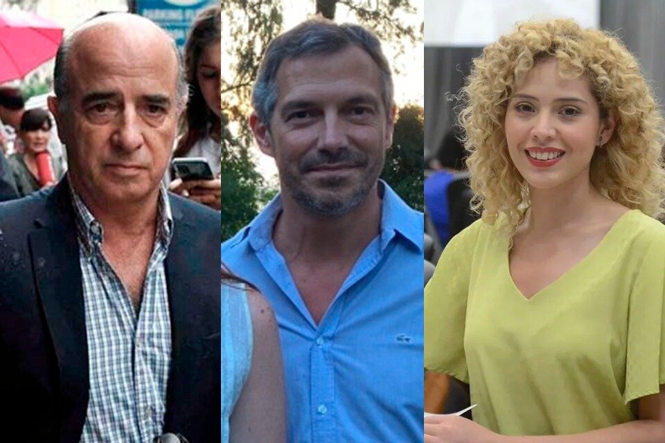 Los diputados de la Libertad Avanza Beltrán Benedit, Montenegro y Lourdes Arrieta que fueron a visitar a los represores a Ezeiza.
