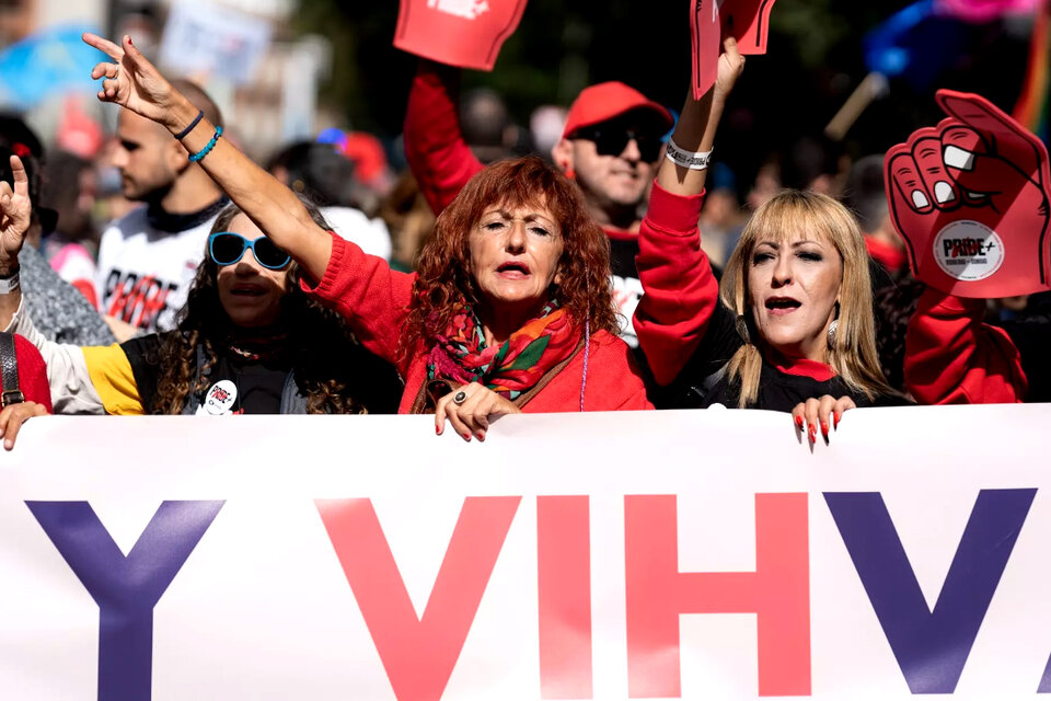 Marcha en Madrid en defensa de las personas con VIH en diciembre de 2023.