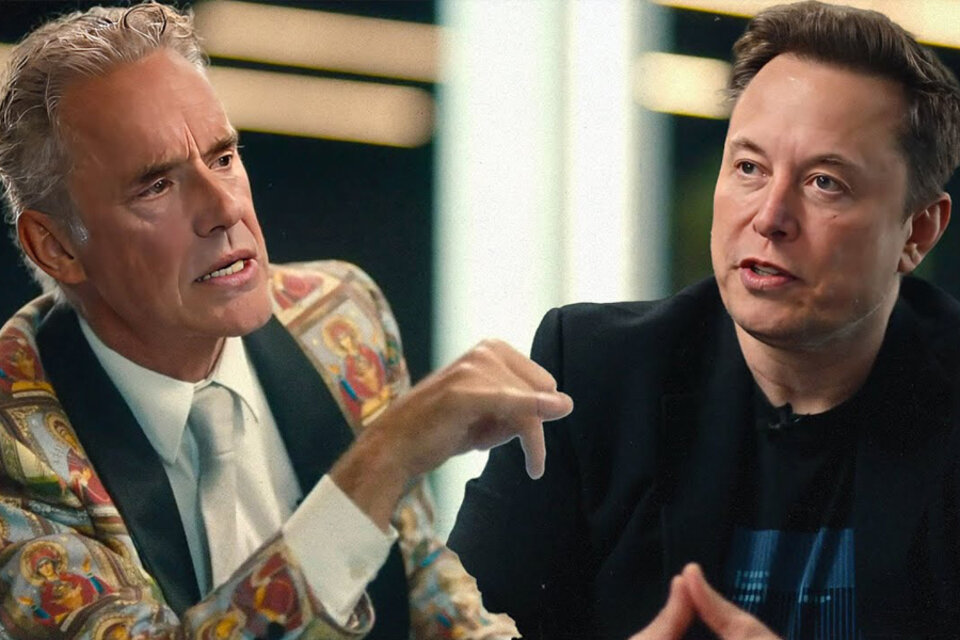 Mímica de entrevista en la red X: la conversación de la polemica entre los ultraconservadores Jordan B. Peterson y Elon Musk, el dueño de casa.