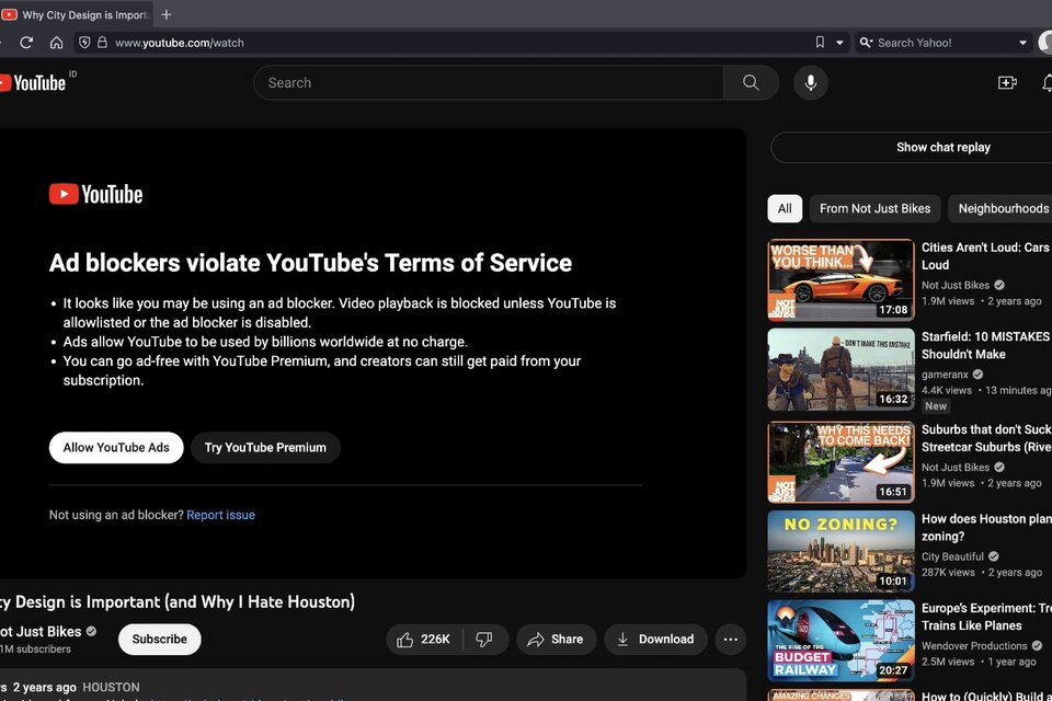 YouTube intensifica su guerra contra bloqueadores de publicidad