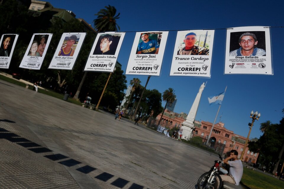 Una marcha contra el gatillo fácil en Plaza de Mayo. (Fuente: Leandro Teysseire)