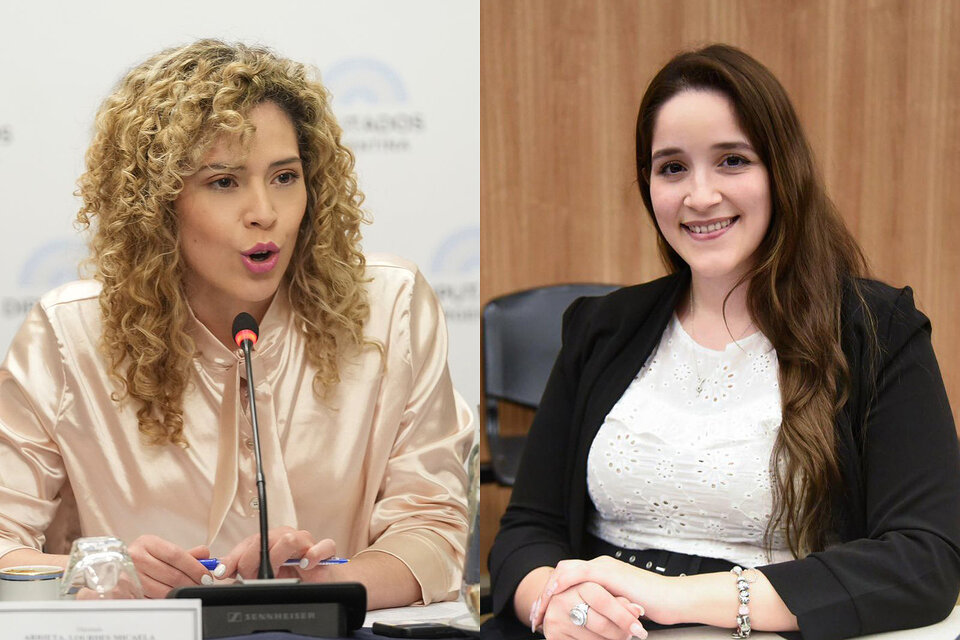 Las diputadas libertarias Lourdes Arrieta y Rocío Bonacci.